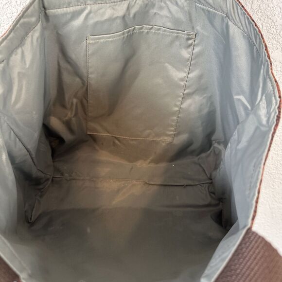 Maruca Treasure Tote Shoulder Bag Purse Open Top Recycled Fabric Brown Medallion - Picture 9 of 9